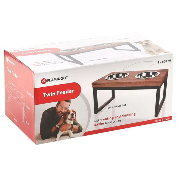 FLAMINGO Stojan se 2 miskami pro zvířata Tommy 2x 800 ml