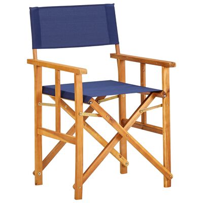 vidaXL Režisérská židle masivní akáciové dřevo modrá