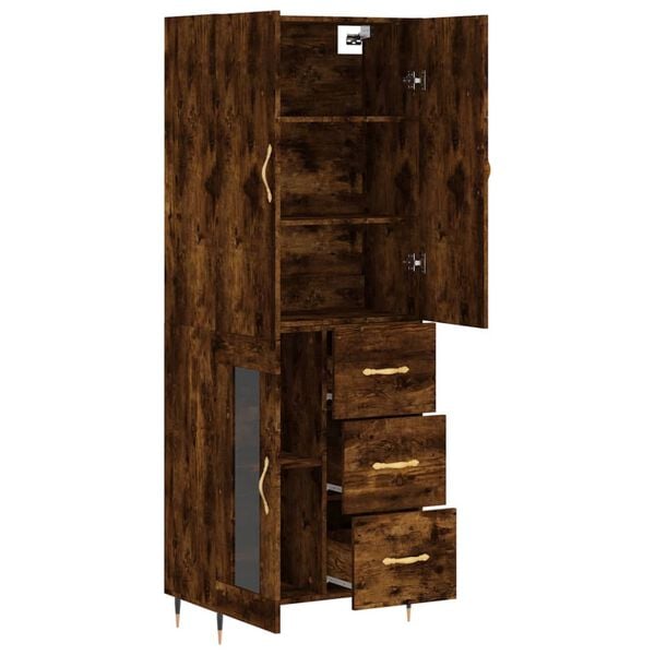 vidaXL Skř&iacute;ň highboard kouřov&yacute; dub 69,5 x 34 x 180 cm kompozitn&iacute; dřevo