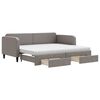 vidaXL V&aacute;lenda s přist&yacute;lkou a z&aacute;suvkami taupe 90 x 200 cm textil