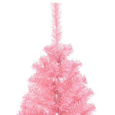 vidaXL Umělý vánoční stromek se stojanem růžový 120 cm PVC
