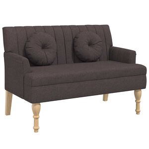 vidaXL Lavice s pol&scaron;t&aacute;ři tmavě hněd&aacute; 113 x 64,5 x 75,5 cm textil