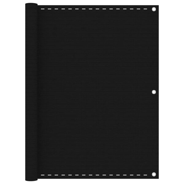 vidaXL Balkonov&aacute; z&aacute;stěna čern&aacute; 120 x 600 cm HDPE