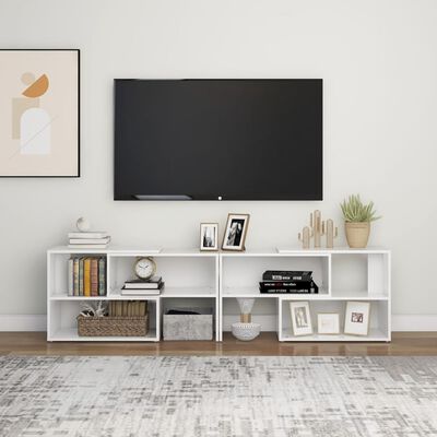 vidaXL TV skříňka bílá s vysokým leskem 149 x 30 x 52 cm dřevotříska