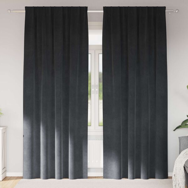 vidaXL Zatemňovac&iacute; z&aacute;věsy 2 pcs Světle &scaron;ed&aacute; 140 x 225 cm samet