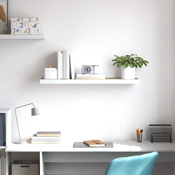 vidaXL Plovouc&iacute; n&aacute;stěnn&aacute; police dub a b&iacute;l&aacute; 80 x 23,5 x 3,8 cm MDF