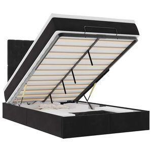 vidaXL Osmansk&yacute; r&aacute;m postele s matracemi čern&yacute; 120x200cm samet