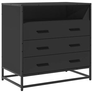 vidaXL Komoda se z&aacute;suvkami čern&aacute; 70x41x70 cm kompozitn&iacute; dřevo