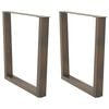 vidaXL Nohy k j&iacute;deln&iacute;mu stolu ve tvaru V, 2 ks, př&iacute;rodn&iacute; ocel, 80 x (72-73,3) cm, ocel