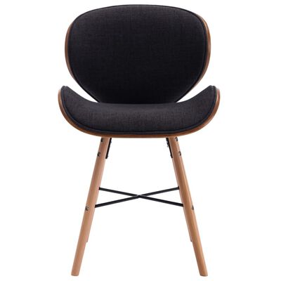 vidaXL Jídelní židle 2 ks tmavě šedé textil a ohýbané dřevo