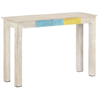 vidaXL Konzolový stolek bílý 115 x 35 x 77 cm hrubé mangovníkové dřevo