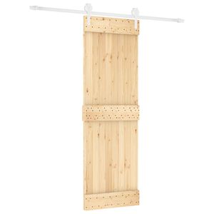 vidaXL Posuvn&eacute; dveře Př&iacute;rodn&iacute; a b&iacute;l&aacute; 70 x 210 cm Masivn&iacute; borov&eacute; dřevo