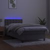 vidaXL Box spring postel s matrac&iacute; a LED světle &scaron;ed&aacute; 100x200 cm samet