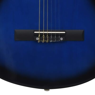 vidaXL 12dílný set klasická kytara pro začátečníky modrá 4/4 39''