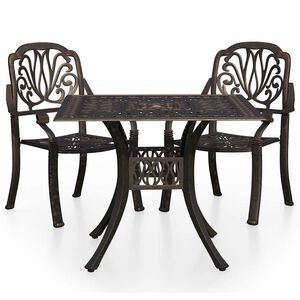 vidaXL 3d&iacute;ln&yacute; bistro set lit&yacute; hlin&iacute;k bronzov&yacute;