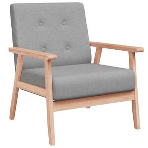 vidaXL Křeslo světle šedé textil