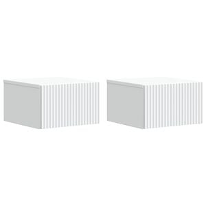 vidaXL N&aacute;stěnn&yacute; nočn&iacute; stolek se z&aacute;suvkou 2 pcs B&iacute;l&aacute; 33 x 34,5 x 20 cm