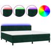 vidaXL Box spring postel s matrac&iacute; a LED tmavě zelen&aacute; 200x200 cm samet