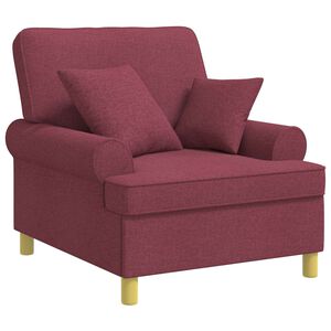 vidaXL XL křeslo s podu&scaron;kami V&iacute;no Červen&eacute; Textil
