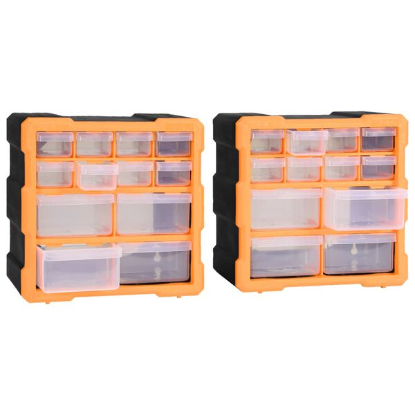 vidaXL Organizéry s 12 zásuvkami 2 ks 26,5 x 16 x 26 cm