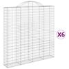 vidaXL Klenut&eacute; gabionov&eacute; ko&scaron;e 6 ks 200x30x200/220cm pozinkovan&eacute; železo
