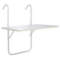 HI Balkonový sklopný stolek bílý 60 x 40 x 1,2 cm