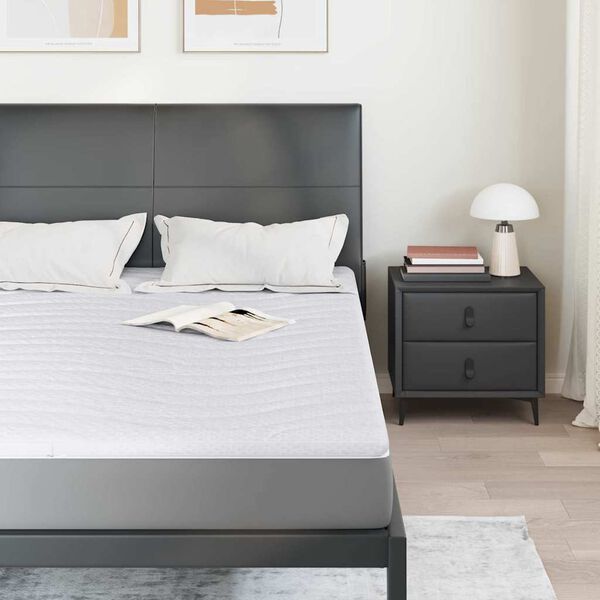 vidaXL Topper na matraci B&iacute;l&aacute; 140 x 200 cm Pleten&aacute; tkanina