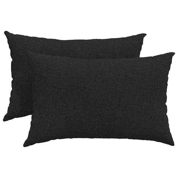 vidaXL Pohovkové polštáře 2 pcs Černá 60 x 40 cm textil