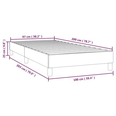 vidaXL Box spring postel šedá 100 x 200 cm umělá kůže