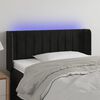 vidaXL Čelo postele s LED čern&eacute; 83 x 16 x 78/88 cm samet