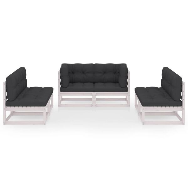 vidaXL 6d&iacute;ln&aacute; zahradn&iacute; sedac&iacute; souprava s podu&scaron;kami masivn&iacute; borovice