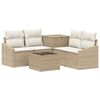 vidaXL Set pohovek 6 ks Beige a kr&eacute;mov&aacute; b&iacute;l&aacute; 55 x 55 x 37 cm