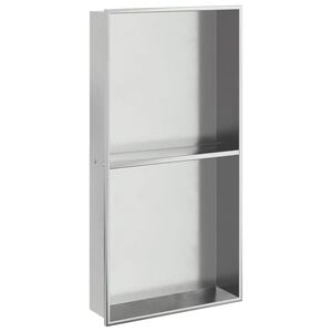 vidaXL Nika do sprchov&eacute;ho koutu brou&scaron;en&aacute; stř&iacute;brn&aacute; 32 x 62 x 9 cm nerez