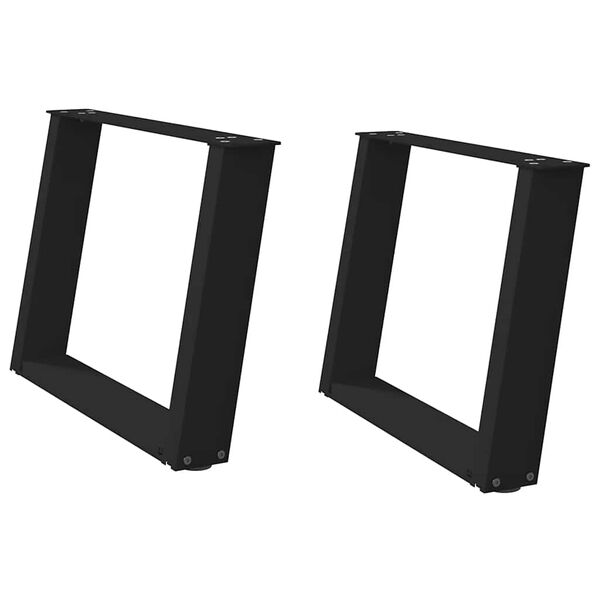 vidaXL Nohy konferenčn&iacute;ho stolku ve tvaru U, 2 ks, čern&eacute;, 60 x (42-43) cm, ocel