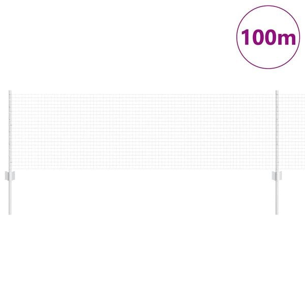 vidaXL Plot s sloupkem Stř&iacute;brn&aacute; 0,6 x 100 m Ocel