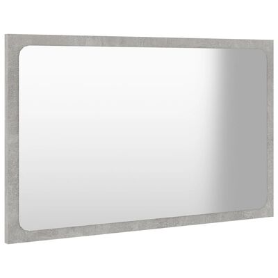 vidaXL Koupelnové zrcadlo betonově šedé 60 x 1,5 x 37 cm dřevotříska