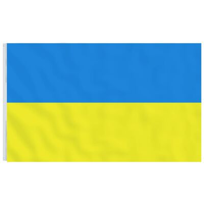 vidaXL Vlajka Ukrajiny a stožár 5,55 m hliník