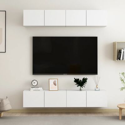 vidaXL TV skříňky 4 ks bílé 80 x 30 x 30 cm dřevotříska