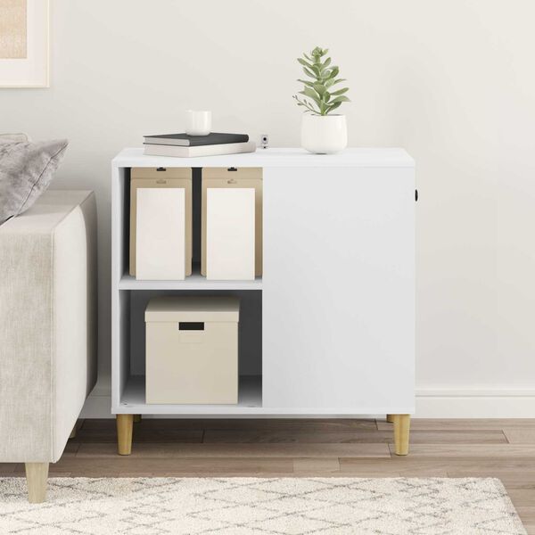 vidaXL Kočič&iacute; dům B&iacute;l&aacute; 72 x 42.5 x 70 cm kompozitn&iacute; dřevo