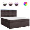 vidaXL Box spring postel s matrac&iacute; tmavě hněd&aacute; 180x200 cm textil