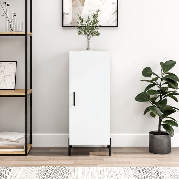 vidaXL Př&iacute;born&iacute;k b&iacute;l&yacute; 34,5 x 34 x 90 cm kompozitn&iacute; dřevo