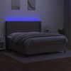 vidaXL Box spring postel s matrac&iacute; a LED taupe 160x200 cm textil