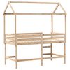 vidaXL Patrová postel s žebříkem a střechou 90 x 200 cm borovice