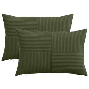 vidaXL Povlak na pol&scaron;t&aacute;ř 2 pcs ALMELO Zelen&aacute; 30 x 50 cm man&scaron;estr