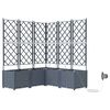 vidaXL Zahradn&iacute; pěstebn&iacute;k 5 ks Světle &scaron;ed&aacute; 120 x 120 x 142 cm PP