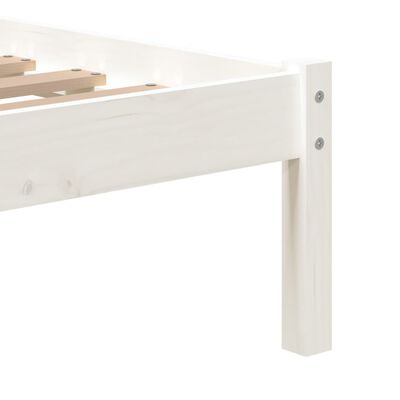 vidaXL Rám postele bílý masivní dřevo 75 x 190 cm Small Single