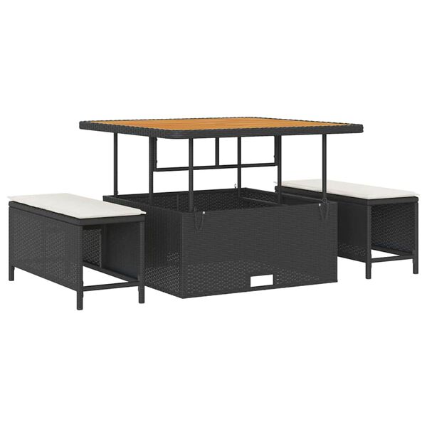 vidaXL Sada zahradních pohovek 11 pcs Černá polyratan