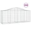 vidaXL Klenut&eacute; gabionov&eacute; ko&scaron;e 50ks 200x50x80/100 cm pozinkovan&eacute; železo