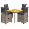 vidaXL 5d&iacute;ln&yacute; zahradn&iacute; bistro set s podu&scaron;kami &scaron;ed&yacute; polyratan