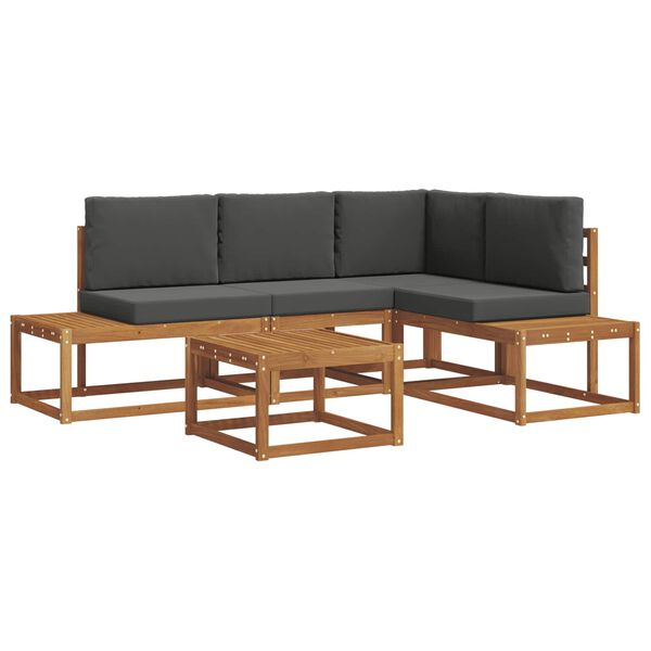 vidaXL Venkovn&iacute; pohovkov&aacute; souprava 5 Kus Přirozen&aacute; a Anthracitov&aacute;